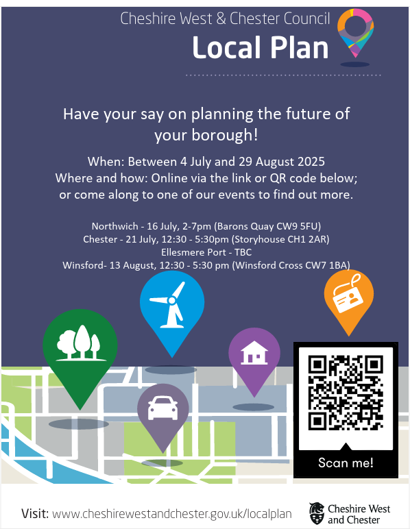 Cheshire West and Chester Council Local Plan Consultation Period – July to August 2025